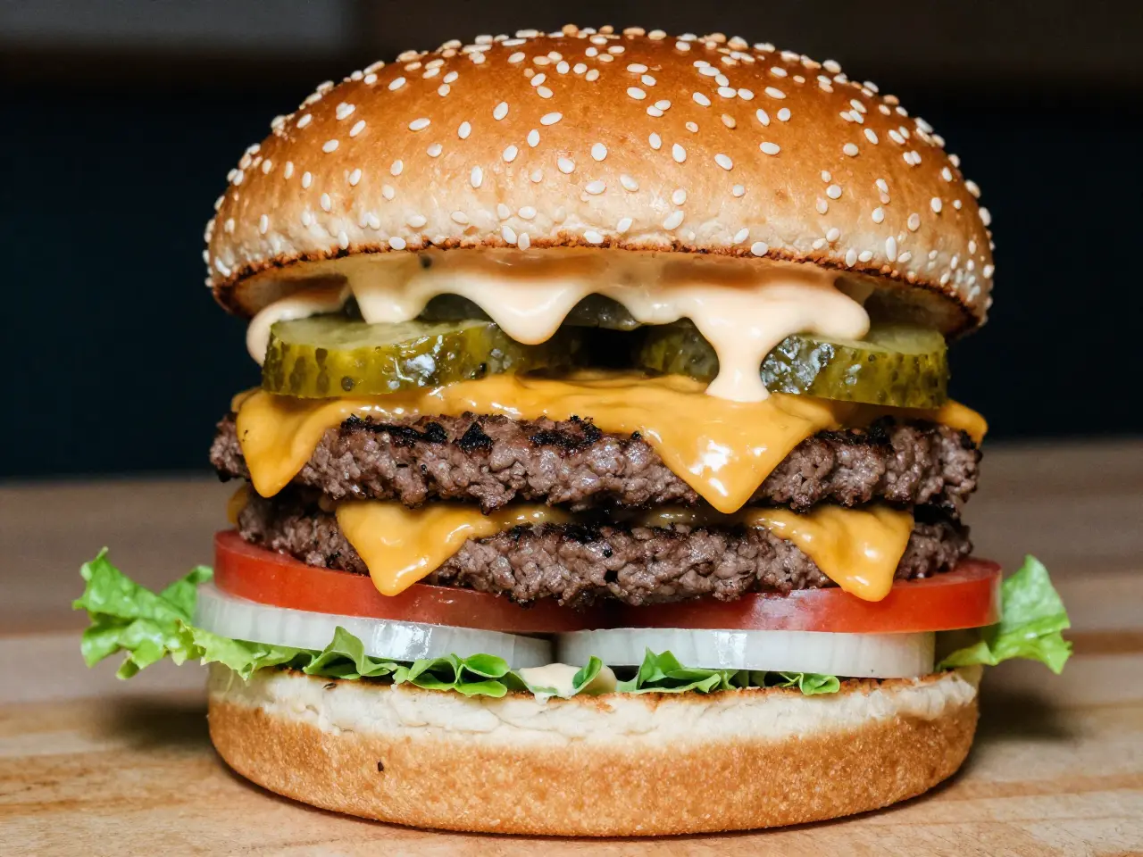 Signature gourmet burger at Mebban Burger Friday